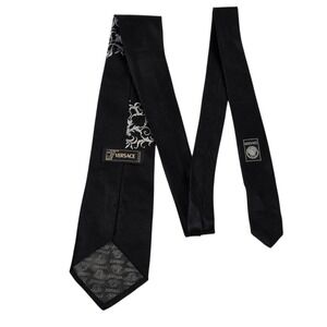 Versace Black Medusa Silk Formal Tie Made in Italy Elegant Pattern Luxury Formal